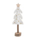 Beauty Home Δέντρο με Αστέρι σε Ξύλινη Βάση, Λευκή Τσόχα και Χρυσή Κεντητή Διακόσμηση 21 x 7,5 cm