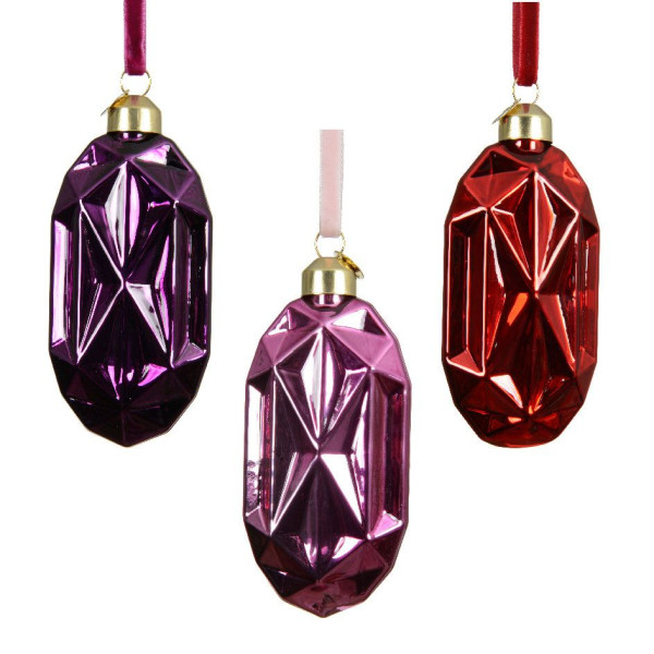 Beauty Home Γυάλινο Στολίδι 5 x 2.5 x 11 cm  Κόκκινο