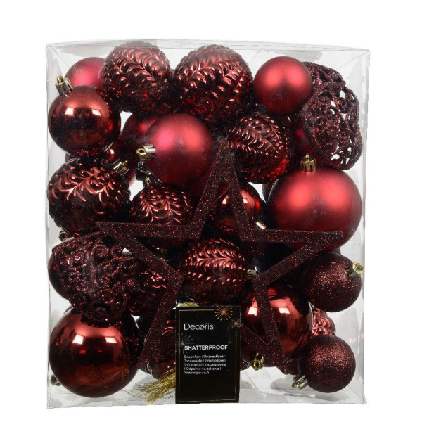 Beauty Home Αθραυστα Στολίδια Μπορντώ 43 ΤΜΧ Beauty Home Αθραυστα Στολίδια Μπορντώ 43 ΤΜΧ