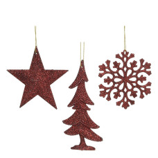 Beauty Home Μπορντό Στολίδι 0.8 x 10.5 x 10.5 cm  ΧΙΟΝΟΝΙΦΑΔΑ