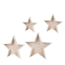 Beauty Home ΞΥΛΙΝΟ ΑΣΤΕΡΙ ΣΕΤ 4 ΤΜΧ 49.5 x 52  x 6 cm