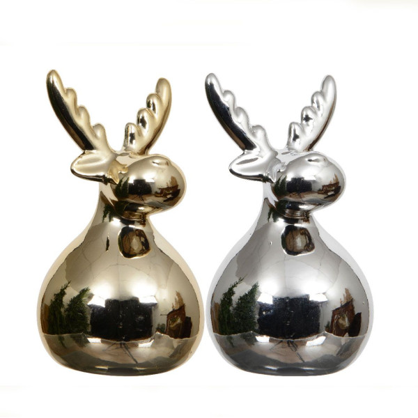 Beauty Home Πορσελάνινο Διακοσμητικό Τάρανδος 5.5 x 5.6 x 9.6 cm  ΧΡΥΣΟ