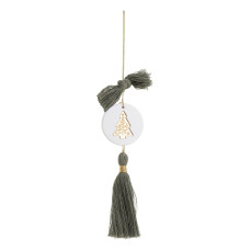 Beauty Home ΚΡΕΜΑΣΤΟ ΣΤΡΟΓΓΥΛΟ ΚΕΡΑΜΙΚΟ ME PLEXI ΔΕΝΤΡΟ ΧΡΥΣΟ ΠΡΑΣΙΝΟ ΕΥΚΑΛΥΠΤΟΥ