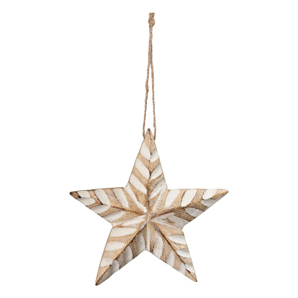 Beauty Home Ξύλινο Αστέρι  Σκαλιστό 13 cm