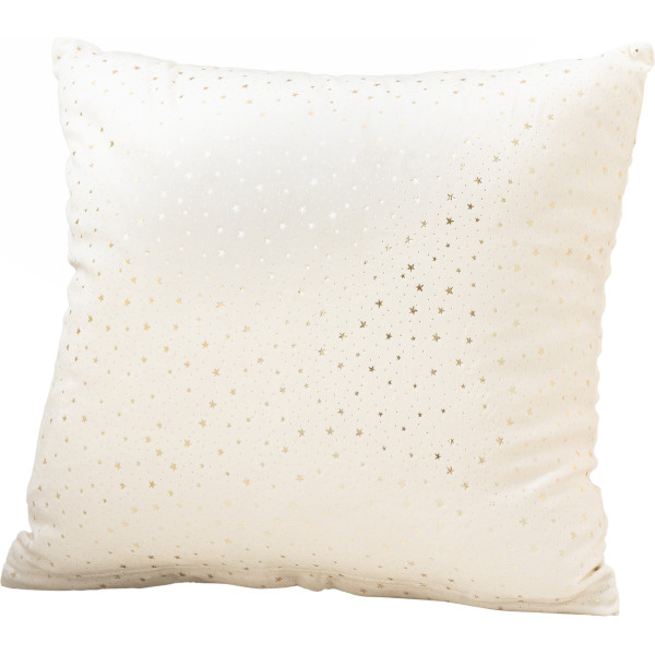 Beauty Home Μαξιλαροθήκη 45 x 45 cm Βελούδο Εκρού Με Χρύσα Αστέρια