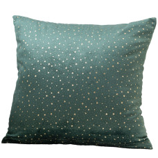 Beauty Home Μαξιλαροθήκη 45 x 45 cm Βελούδο Πράσινο Σκούρο Με Χρύσα Αστέρια