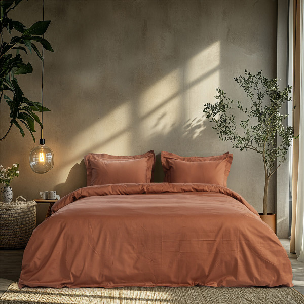 Beauty Home Σετ σεντόνια διπλά Art 1700 Harmony 200x270 Μόκα