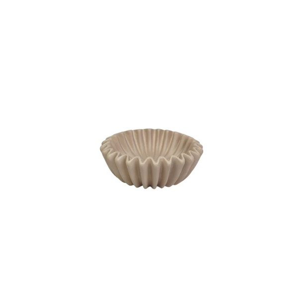 Beauty Home Μπολ κεραμικό Πλισέ – Taupe 15x15x4,5 cm