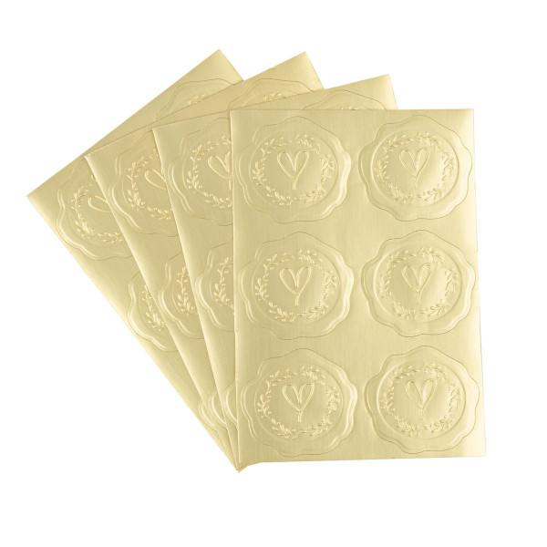 Beauty Home 24 Αυτοκόλλητα χάρτινα με Εφέ Σφραγίδας Κεριού Ø3,5cm