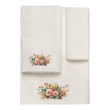 Beauty Home Σετ πετσέτες 3τμχ με εκτύπωση Art 3551 (30x50+50x90+70x140) Εκρού