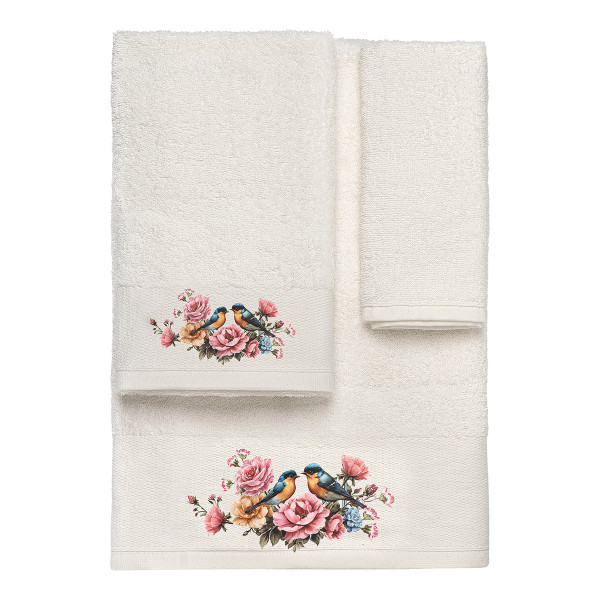 Beauty Home Σετ πετσέτες 3τμχ με εκτύπωση Art 3555 (30x50+50x90+70x140) Εκρού Beauty Home Σετ πετσέτες 3τμχ με εκτύπωση Art 3555 (30x50+50x90+70x140) Εκρού