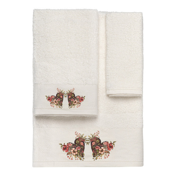 Beauty Home Σετ πετσέτες 3τμχ με εκτύπωση Art 3557 (30x50+50x90+70x140) Εκρού Beauty Home Σετ πετσέτες 3τμχ με εκτύπωση Art 3557 (30x50+50x90+70x140) Εκρού