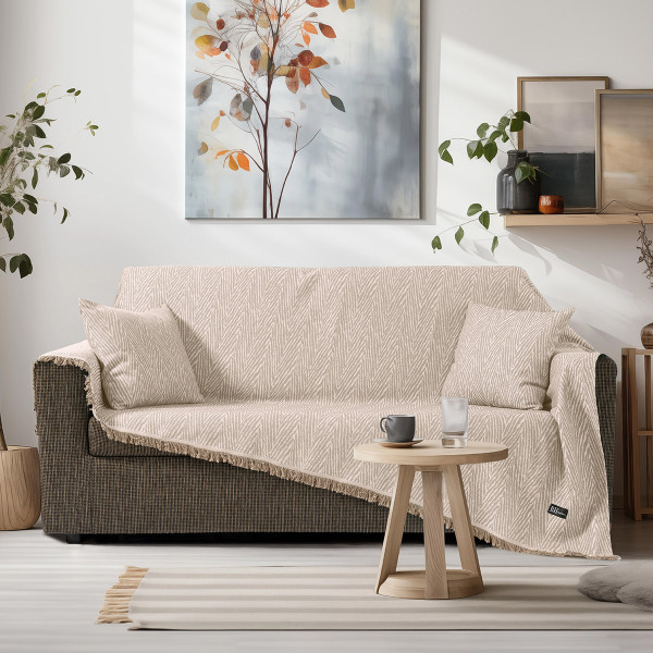 Beauty Home Μαξιλαροθήκη διακοσμητική Amos Art 8717 40x40 Μπεζ