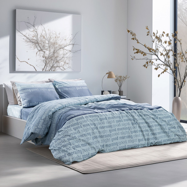 Beauty Home Σετ σεντόνια μονά με λάστιχο Glory Art 12366 110x200+32 Βεραμάν,Μπλε