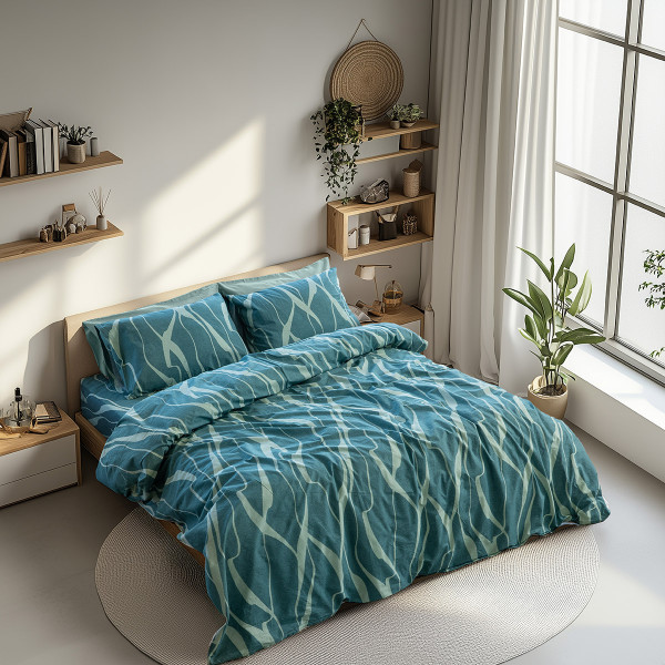 Beauty Home Σετ κουβερλί μονό Glory Art 12378 160x230 Πετρόλ