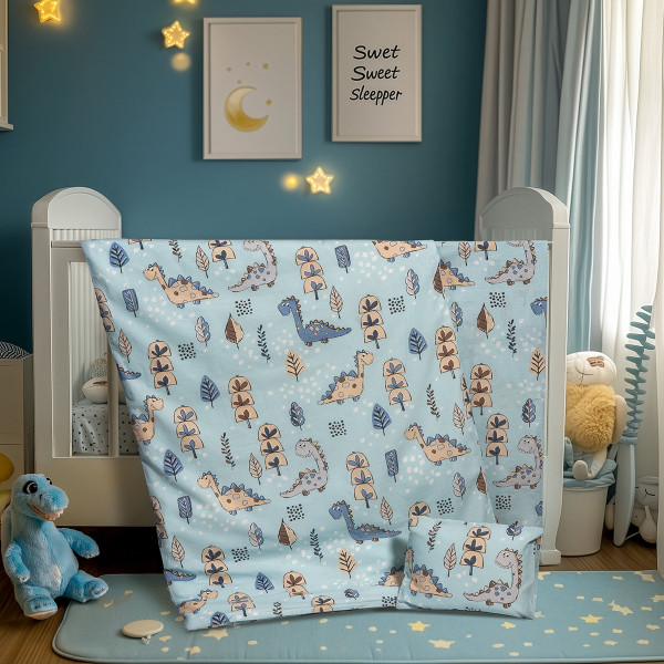 Beauty Home Σετ σεντόνια βρεφικά Bloom Art 6325 120x170 Σιέλ