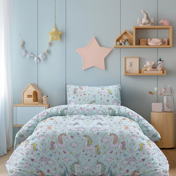 Beauty Home Σετ κουβερλί μονό Candy Art 6327 160x230 Μέντα