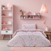 Beauty Home Σετ σεντόνια μονά με λάστιχο Candy Art 6328 110x200+32 Ροζ