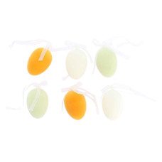 Beauty Home 6 Βελούδινα αυγά με κορδέλα σε 3 χρώματα Ø4×6,5cm