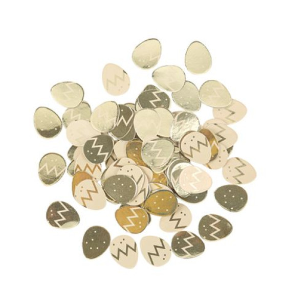 Beauty Home Κονφετί Αυγά Μπεζ και Χρυσό 2 x 1,6 cm 13g