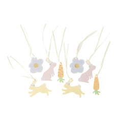 Beauty Home 8 ετικέτες Πάσχα Χαρτί Κίτρινο, Λιλά, Ροζ και Χρυσό 7×8…