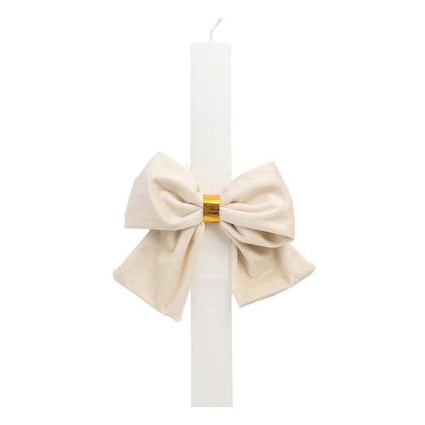 Beauty Home ΛΑΜΠΑΔΑ ΛΕΥΚΗ 33cm ΒΕΛΟΥΔΙΝΟ ΦΙΟΓΚΟΣ ΕΚΡΟΥ