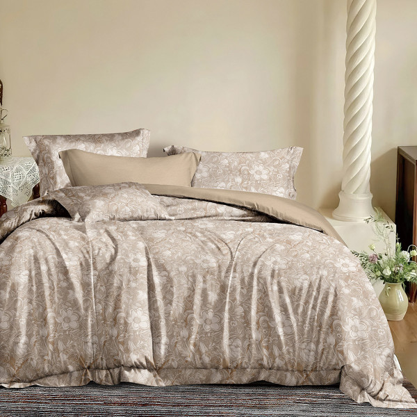 Beauty Home Σετ πάπλωμα υπέρδιπλο Memories Art 12680 220x240 Μόκα