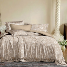 Beauty Home Σετ σεντόνια υπέρδιπλα με λάστιχο Memories Art 12680 165x200+30 Μόκα