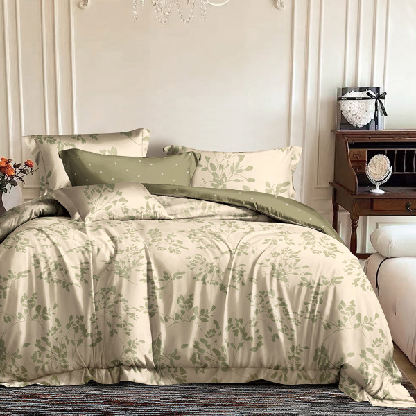 Beauty Home Σετ σεντόνια υπέρδιπλα με λάστιχο Memories Art 12687 165x200+30 Μπεζ