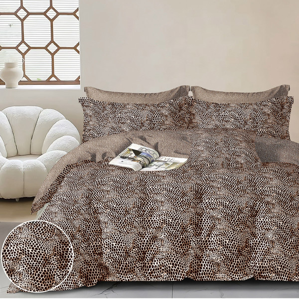 Beauty Home Σετ σεντόνια υπέρδιπλα με λάστιχο Memories Art 12688 165x200+30 Μπεζ