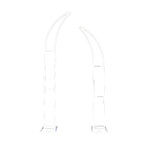 Beauty Home Σετ 2 λευκών μεταλλικών ημιτόξων 15 x 180 cm και 15 x 210 cm