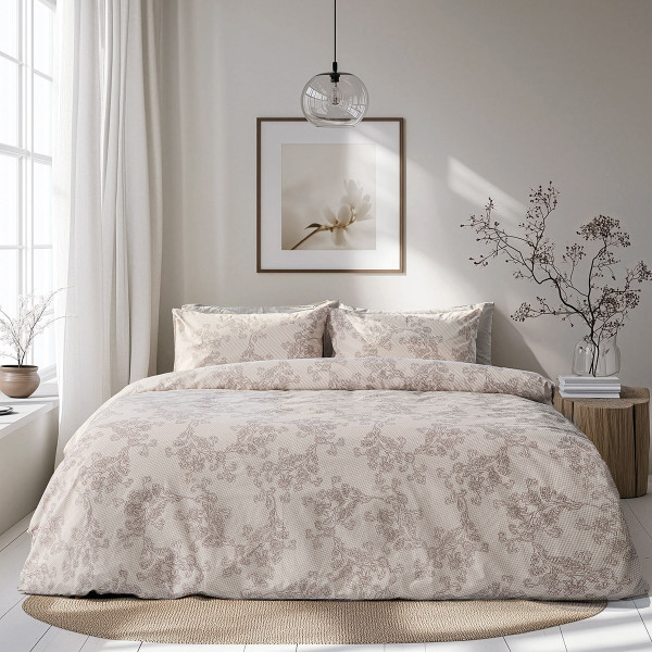 Beauty Home Σετ Πάπλωμα υπέρδιπλο Moments Αrt 12570 220x240 Μπεζ