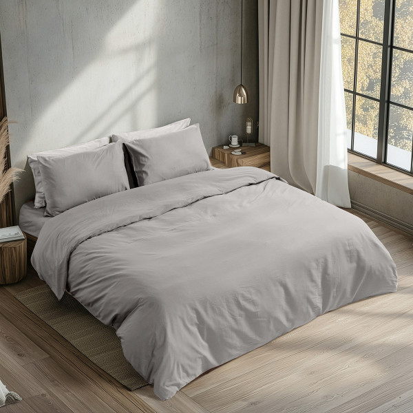 Beauty Home Σεντόνι διπλό με λάστιχο Prime Art 1230 145x200+35 Γκρι