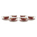 Beauty Home Σετ φλυτζάνια τσαγιού πορσελάνης 12τμχ Eternal Art 7716 Μπορντό