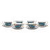 Beauty Home Σετ φλυτζάνια τσαγιού πορσελάνης 12τμχ Eternal Art 7718 Μπλε
