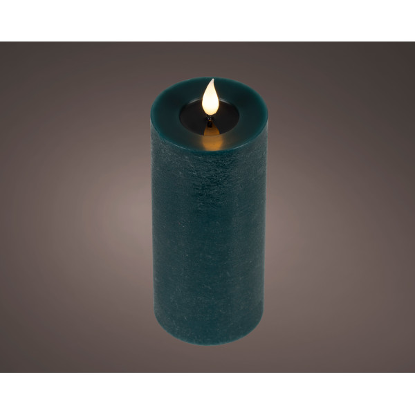 Beauty Home LED Κερί από Κερί Wax με Ρεαλιστική Φλόγα Emerald Ø7.5 x 20 cm