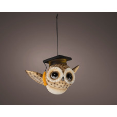 Beauty Home Φωτιζόμενη Κρεμαστή Κουκουβάγια LED Polyresin Καφέ 16 cm