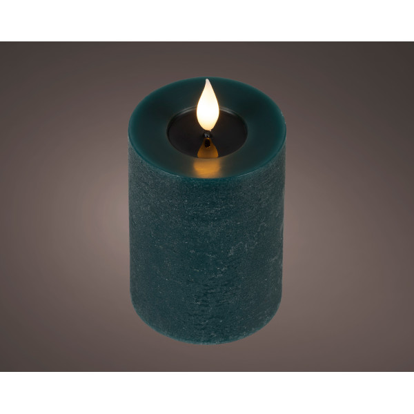 Beauty Home LED Κερί από Κερί Wax με Ρεαλιστική Φλόγα Emerald Ø7.5 x 13.5 cm