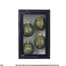 Beauty Home ΓΥΑΛΙΝΕΣ ΜΠΑΛΕΣ ΜΕ ΣΧΕΔΙΟ 6 CM ΣΕΤ 4 ΤΜΧ