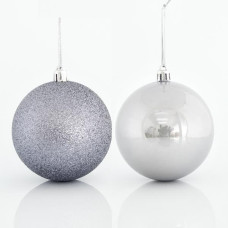 Beauty Home ΜΠΑΛΑ ΠΛΑΣΤΙΚΗ, ΓΚΡΙ, ΣΕΤ 6ΤΜΧ, (2 ΠΕΡΛΕ, 4 GLITTER), 8cm