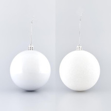 Beauty Home ΜΠΑΛΑ ΠΛΑΣΤΙΚΗ, ΛΕΥΚΗ, ΣΕΤ 6ΤΜΧ, (2 ΠΕΡΛΕ, 4 GLITTER), 8cm