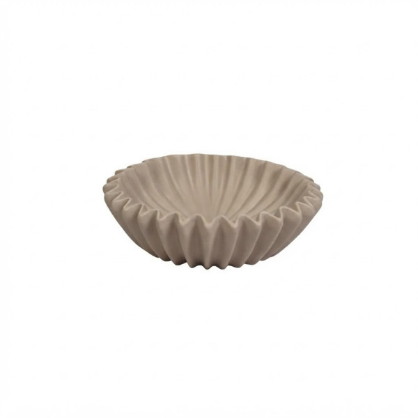 Beauty Home Μπολ κεραμικό Πλισέ – Taupe 29,5×29,5x9cm