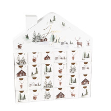 Beauty Home Advent Calendar με Συρτάρια – Σχέδιο Σαλέ και Τάρανδοι 36 × 32,5 × 5,5 εκ.