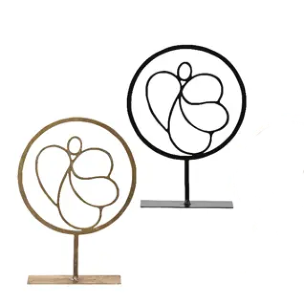 Beauty Home ΜΕΤΑΛΛΙΚΟ ΣΤΟΙΧΕΙΟ ΑΓΓΕΛΑΚΙ ΜΕ ΒΑΣΗ 38 cm  Μαύρο