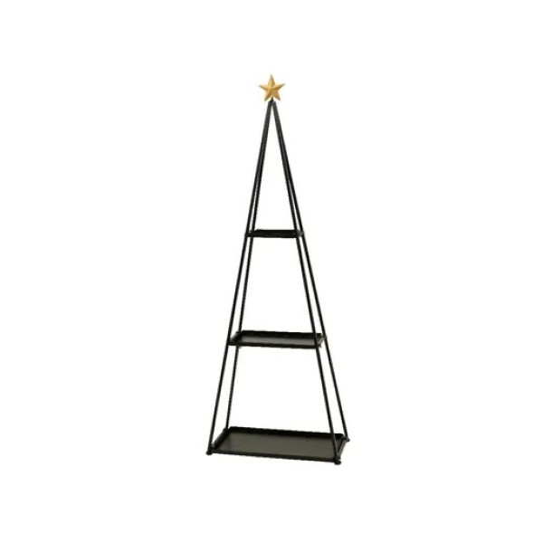 Beauty Home ΡΑΦΙΕΡΑ ΜΕΤΑΛΛΙΚΗ ΜΑΥΡΗ ΜΕ ΧΡΥΣΟ ΑΣΤΕΡΙ 61 x 30 x 172 cm
