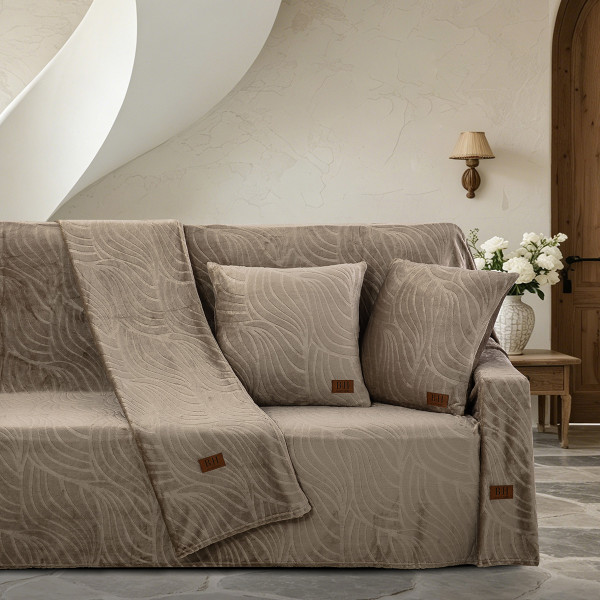Beauty Home Σετ ριχτάρι 3τμχ Sienna Art 8672 (180x160+180x250+180x300) Μόκα