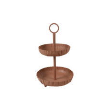 Beauty Home Δίσκος 2όροφος μεταλλικός terracotta 25x40cm