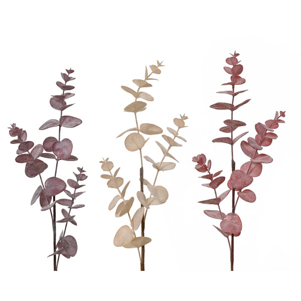 Beauty Home Διακοσμητικό Κλαδί Ευκάλυπτου Frosted  69 cm  Κρεμ