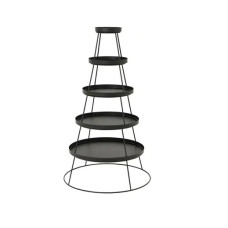 Beauty Home Μεταλλική Μαύρη Βάση 5 Επιπέδων 70 x 70 x 124 cm