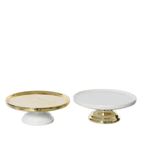 Beauty Home ΠΟΡΣΕΛΑΝΙΝΗ ΤΑΡΤΙΕΡΑ 11 x 7 cm ΧΡΥΣΟ – ΛΕΥΚΟ  Β